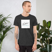 Load image into Gallery viewer, Dark Heather Grey Blk Teal Icon Unisex T-Shirt